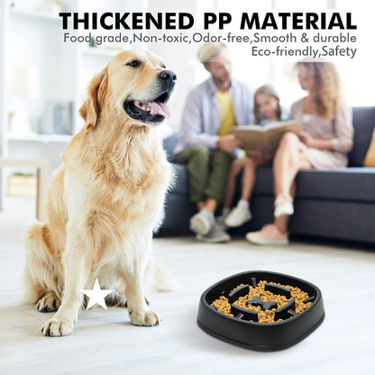 Dog Slow Feeder Bowl-Slow Feeder Dog Bowl for Dogs-Non Slip Puzzle Bowl-Dog Food Bowl Eco Friendly 3 Cups for Dog Pet Slow Feeder by Lorgatrend,A-Black