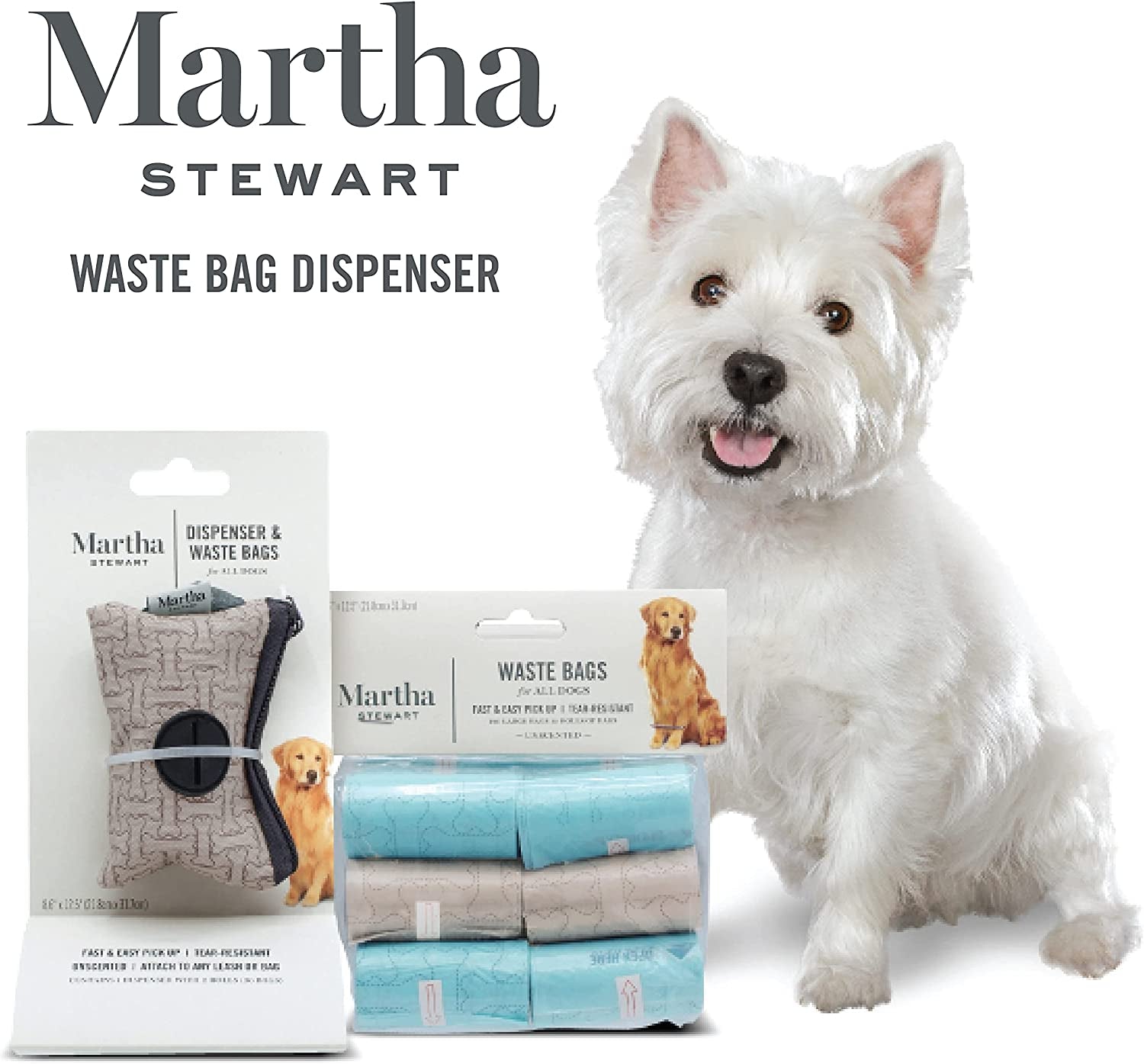 for Pets Pet Poop Waste Bags | 120 Large Unscented Doggie Bags for a Quick Cleanup | Tear-Resistant Dog Waste Bags, 8 Rolls, FF10388