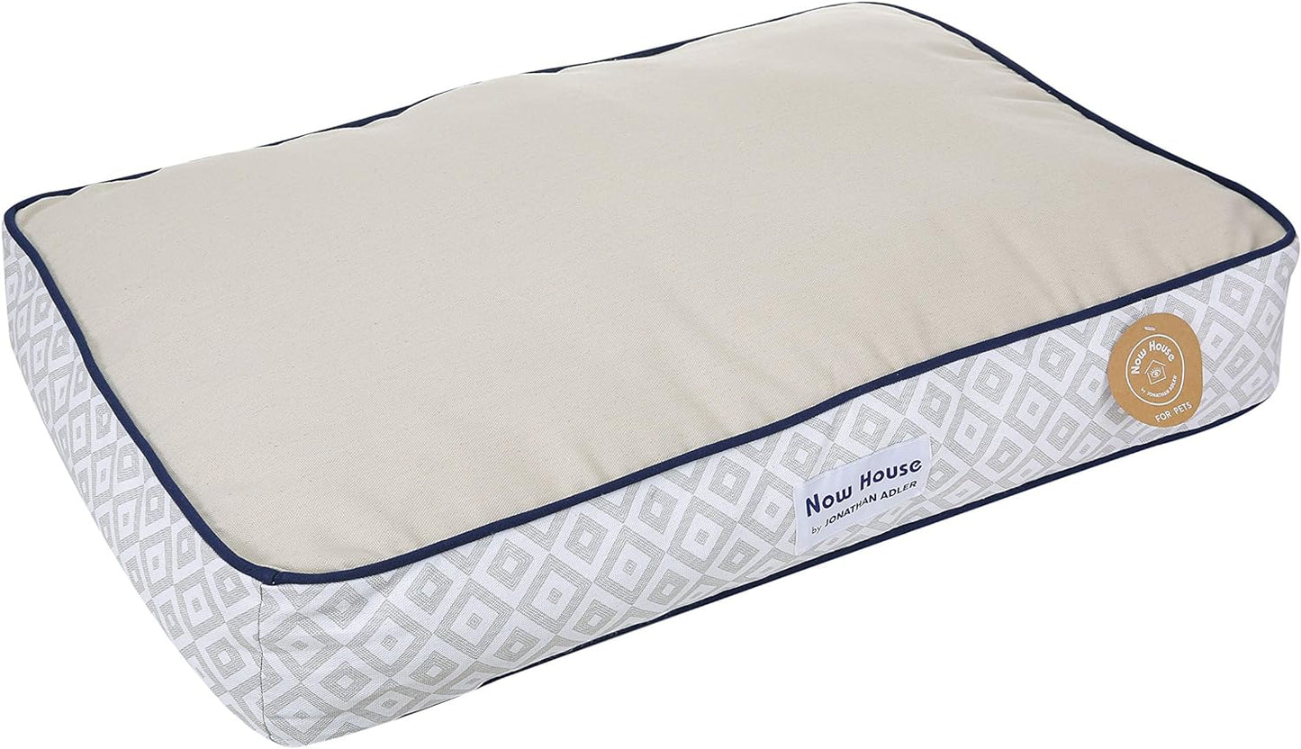 Now House by  Grey Diamond Cushion Dog Bed, Medium Washable for Pets